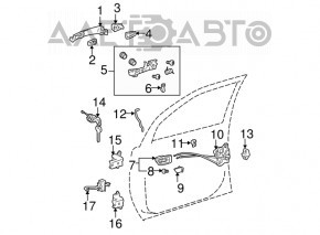 Front left door stop for Toyota Sienna 04-10