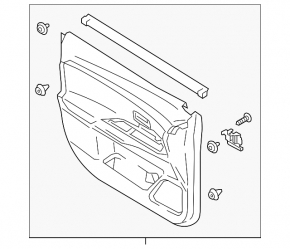 Mitsubishi Outlander 2014-2018 front left door panel, black cloth