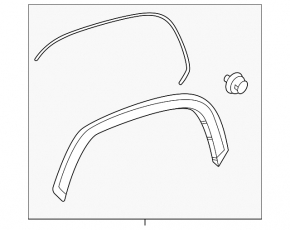 Front right fender arch trim for Toyota Tundra 22-26, gloss black