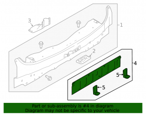 Rear bumper bracket, central metal, Nissan Murano z52 15-17