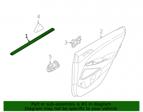 Inner glass seal for the rear left door of a Hyundai Tucson 22-25
