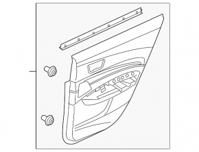 Door trim card rear right Acura TLX 15-17 pre-rest black