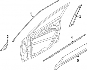Lower front left door trim Kia EV9 24-26 black gloss, Land