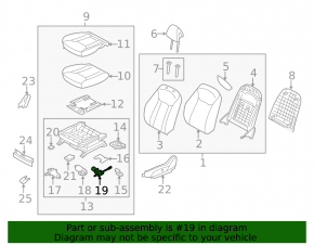 Motor for adjusting the lower cushion of the driver's seat of the Hyundai Sonata 11-15 rear
