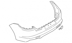 Rear bumper bare left Porsche Panamera 17-23