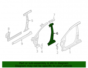 Body pillar central right Ford Fiesta 11-19