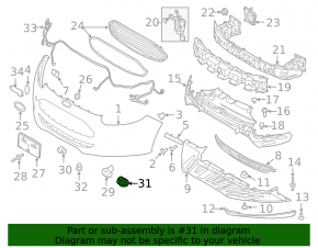 Ford C-max MK2 13-18 front bumper parking sensor ring, left, outer