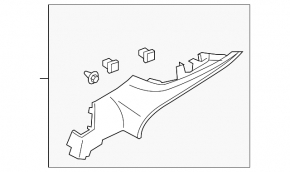 Upper left rear pillar trim for Ford Fusion mk5 13-16 gray