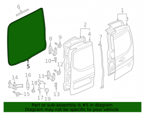 Rubber seal for tailgate Ford Transit Connect MK2 13-23 cargo