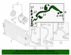 Air conditioner heater-condenser pipe Ford Focus mk3 15-18 1.0T rest