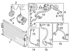 Air conditioner heater-condenser pipe Ford Focus mk3 15-18 1.0T rest
