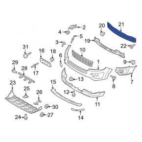 Front Bumper Reinforcement Ford Explorer 16-19 TW