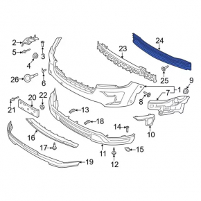 Front Bumper Reinforcement Ford Explorer 16-19
