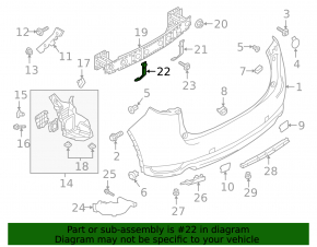 Rear bumper bracket left Mazda CX-5 17- on amplifier