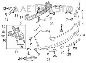 Left rear bumper mount Mazda CX-5 17-25
