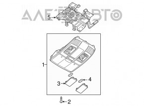 Front ceiling light Mazda 3 14-18 BM gray, under sunroof