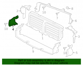 Right radiator deflector on Jaguar F-Pace X761 17-21 TV