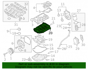 Oil pan Audi A3 8V 15-20