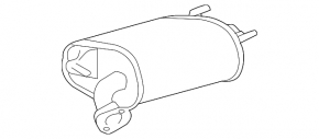 Muffler rear part barrel Toyota Camry v50 12-14 usa LE with nozzle, dents