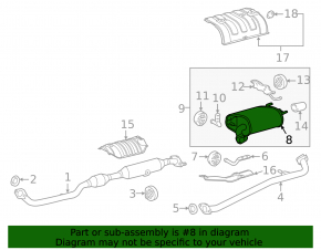 Muffler rear part barrel Toyota Camry v50 12-14 usa LE with nozzle, dents