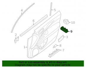 Front right window lift control Infiniti JX35 QX60 13- graphite with chrome, auto