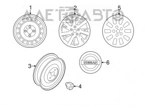 Wheel disk R16 Nissan Sentra 13-19 iron