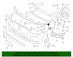 Front bumper reinforcement bracket left lower BMW X3 G01 18-21