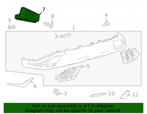 Left lower rear bumper mount for Lexus RX500h 2023-2026 Japan-built, F Sport