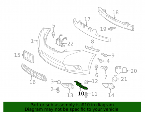Front bumper mudguard right Toyota Sienna 11-20 worn
