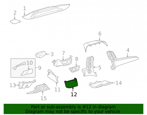 Toyota Prius 50 16-22 black lower left dashboard trim