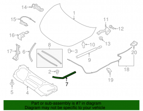 Hood seal left Nissan Murano z52 15-