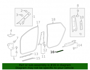 Door sill trim rear left outer Toyota Prius V 12-17 black, scratch