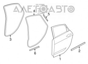 Door assembly rear right Dodge Dart 13-16