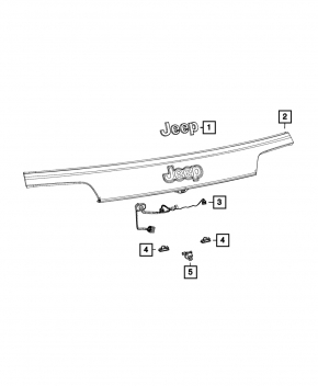 Tailgate number plate light left Jeep Grand Cherokee WK2 14-16