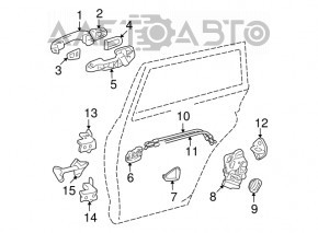 Door handle outer front left Toyota Rav4 06-12