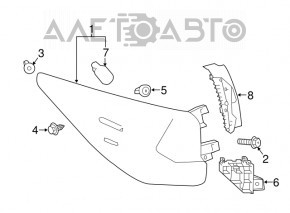 Light outer wing left Lexus RX350 RX450h 16-19 LED