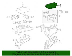 Upper fuse box cover under the hood, left, Lexus NX300 18-21