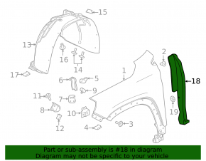 Wing seal door-wing left GMC Terrain 18-