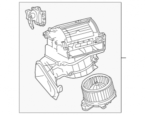Bare fan housing, right side of Lexus CT200h 11-17