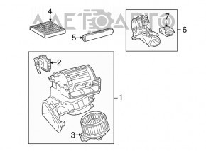 Bare fan housing, right side of Lexus CT200h 11-17