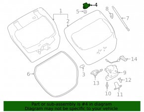 Trunk door hinge left Nissan Leaf 18-