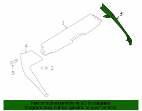 Trunk door spoiler right Nissan Leaf 18-22