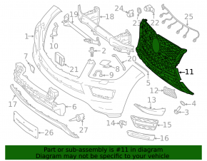 Front bumper frame lower Mercedes GLS-class X166 13-16