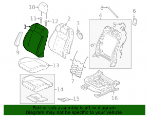 Passenger seat Ford Mustang mk6 15- without airbag, convertible, cloth