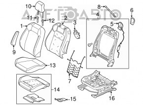 Passenger seat Ford Mustang mk6 15- without airbag, convertible, cloth
