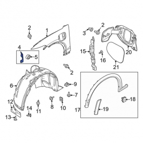Front left fender bracket for Ford Mustang Mach-E 21-23