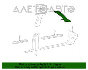 Front pillar trim right Lincoln Town Car 98-11 black