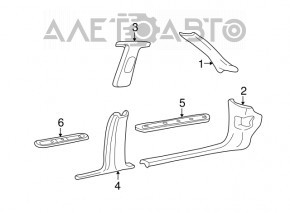 Front pillar trim right Lincoln Town Car 98-11 black