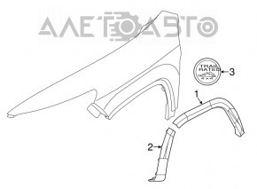 Front Left Front Fender Arch Cover Jeep Cherokee KL 14- Trailhawk