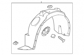 Front left fender liner Chevrolet Equinox 10-13